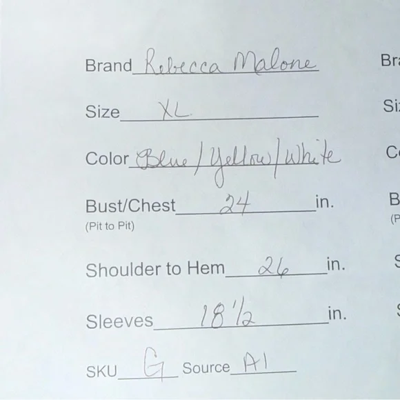 Rebecca Malone Blue Aqua Tie Dye Boho Tunic Top XL 100% Cotton - Picture 7 of 7